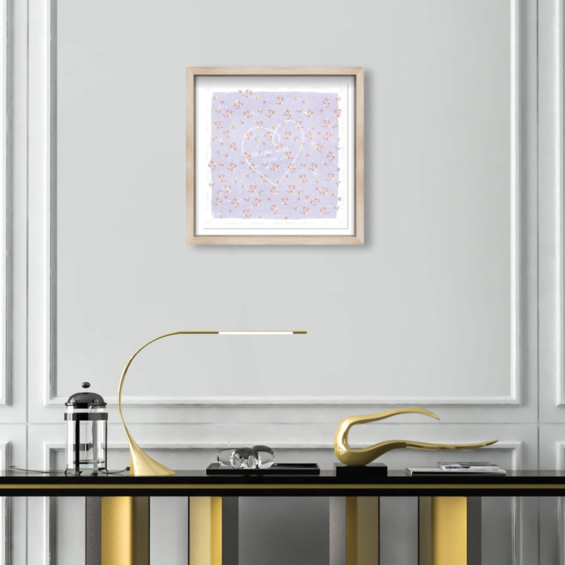 Lilac Spring Fashion Print by Oliver Gal, 17.5"H x 17.5"W, Natural Oak Shadowbox