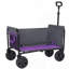 Chariot tout-en-un convertible pliant à 4 roues avec siège et laisse pour chien - Chariot utilitaire pliable robuste pour le camping, la plage, le magasinage - Siège polyvalent et espace de rangement, mauve / gris