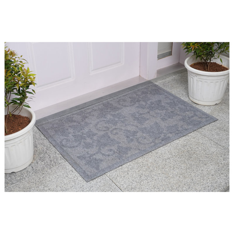 Non-Slip Floral Doormat, Rectangle 24" x 36"