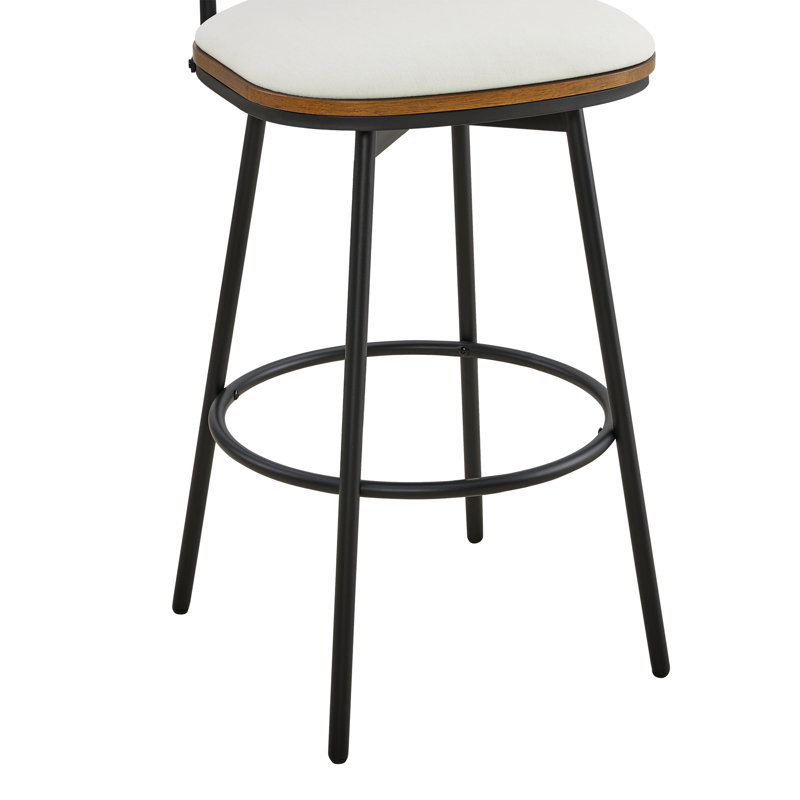 Tabouret pivotant et en métal Avriel, 2, Crème, crème, Tabouret de bar d'une hauteur de siège de 30 po