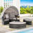 5 Pc Patio Daybed Furniture With Retractable Canopy, Cushions, Table, Construction Outdoor Conversation And Washable Table For Porch-607902339