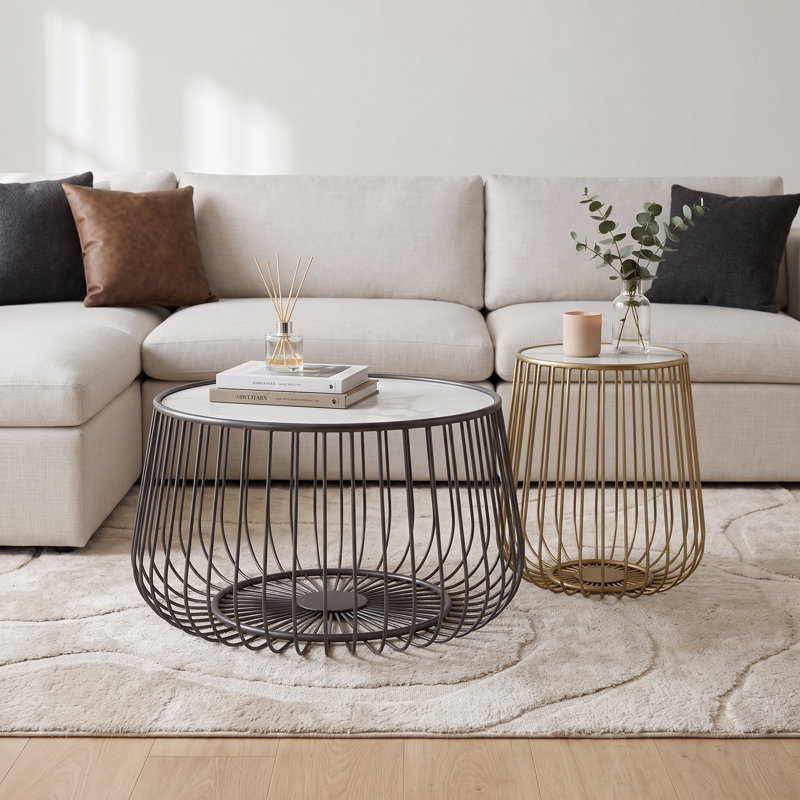Marble Pedestal End Table