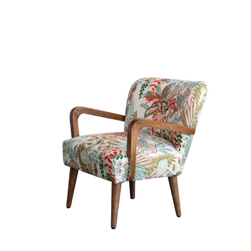 Chaise d'appoint en bois de manguier et coton