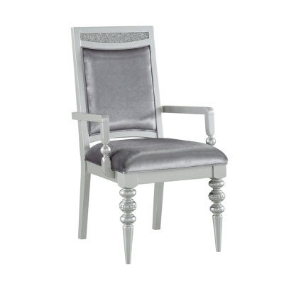 Ensemble de 2 fauteuils rembourrés gris et platine | Idée de cadeau