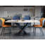 Table de salle à manger moderne en pierre frittée avec base en métal en forme de X-942138531