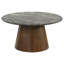 Ensemble de tables basses rondes à piédestal 3 pièces Franklin gris et brun foncé-130890800