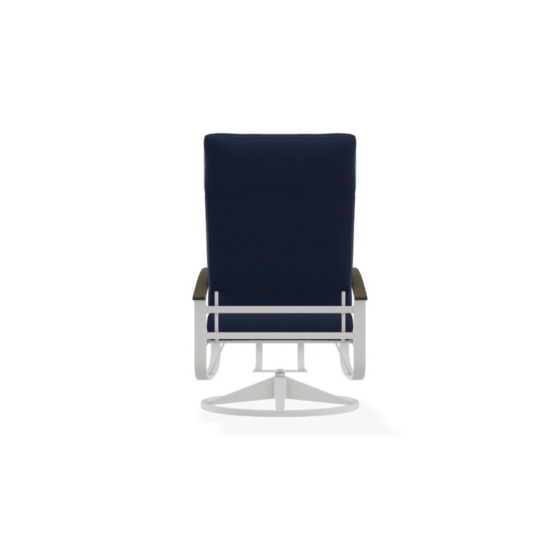 Belle Isle Outdoor Rocker Chair, Blend Indigo, Beachwood P40, Textured Snow