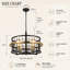 4 - Lustre tambour industriel léger à intensité variable avec cage en métal noir et or