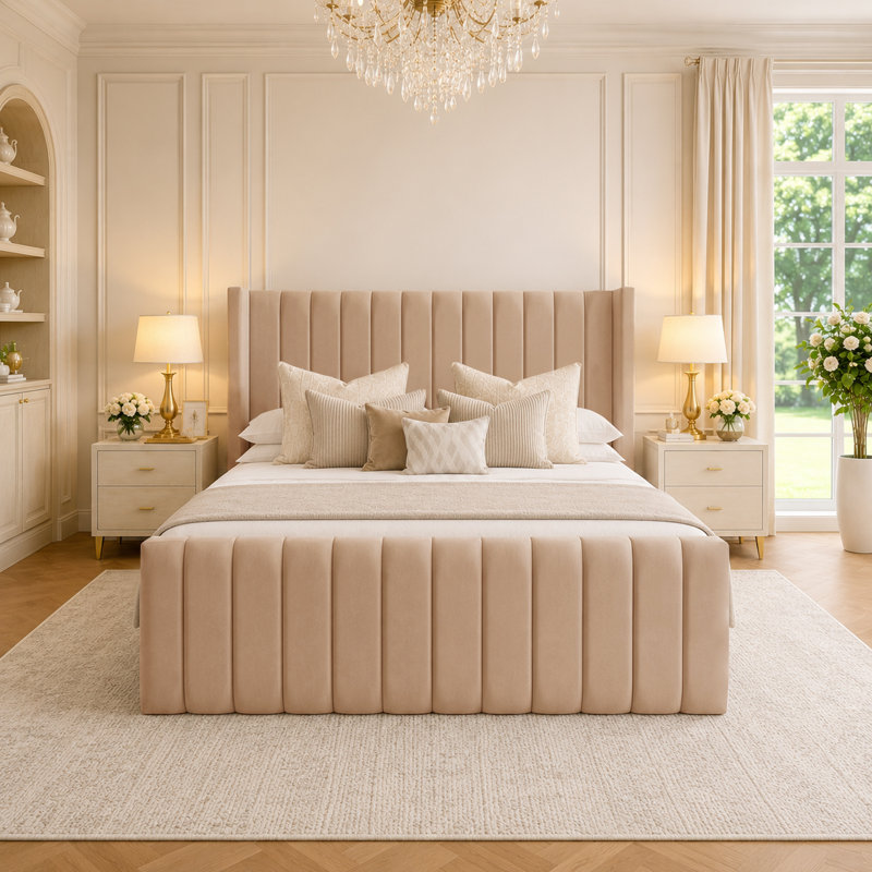 Bed, Beige, Super King (6')