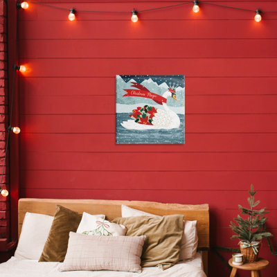 Toile de Noël «Christmas Magic Enchanted Swan», conception par Jilly Jack Designs