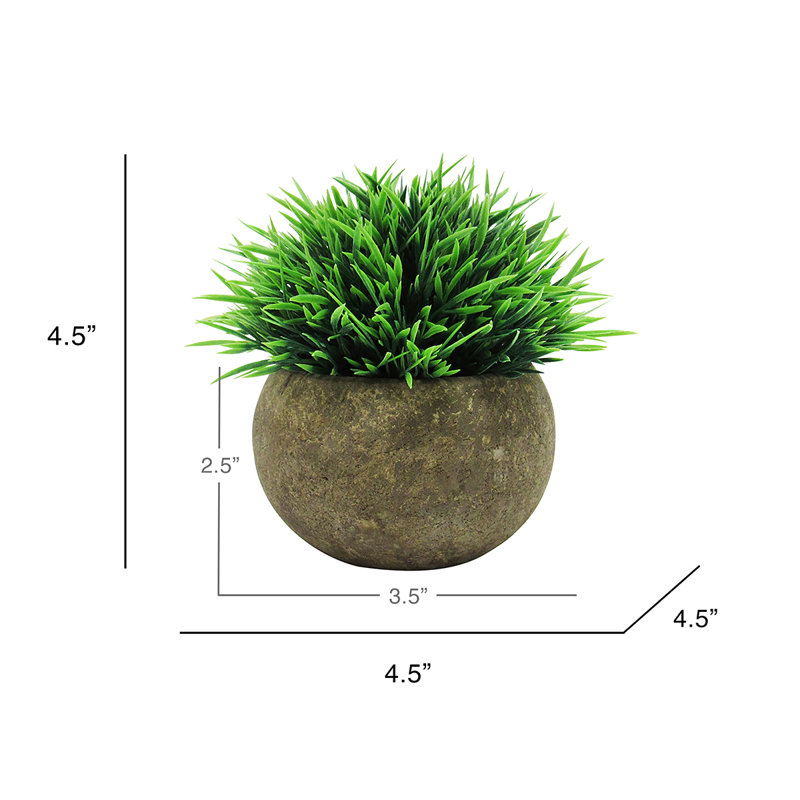 4.5" Artificial Mixed Greenery Topiary Small Plant in Pot