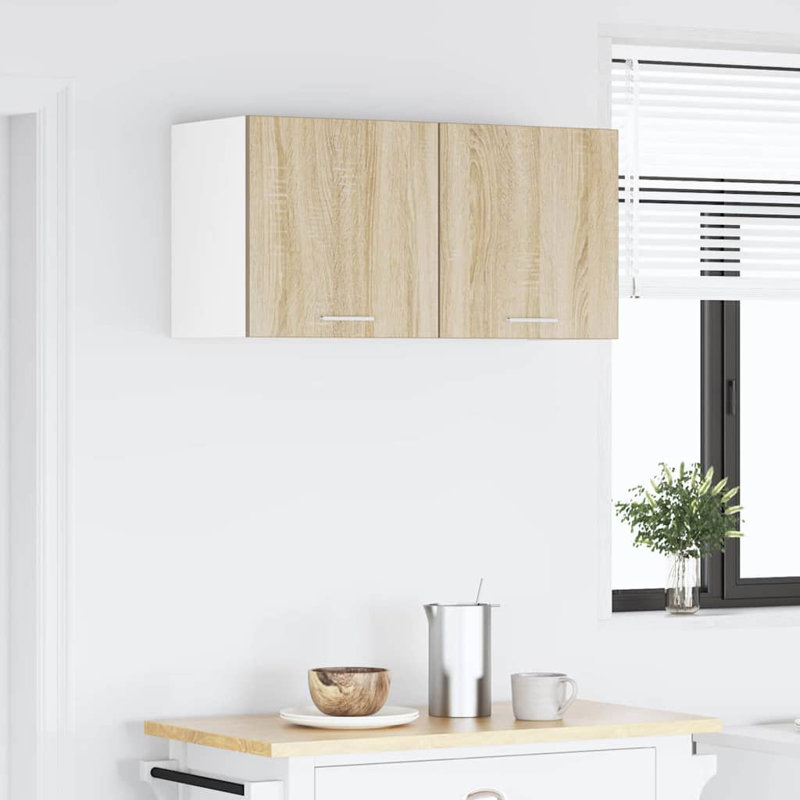 Vidaxl Hanging Cabinet With Storage Riga Artisan Oak 80 X 31 X 40 Cm, Sonoma Oak, 40cm H x 80cm W x 31cm D