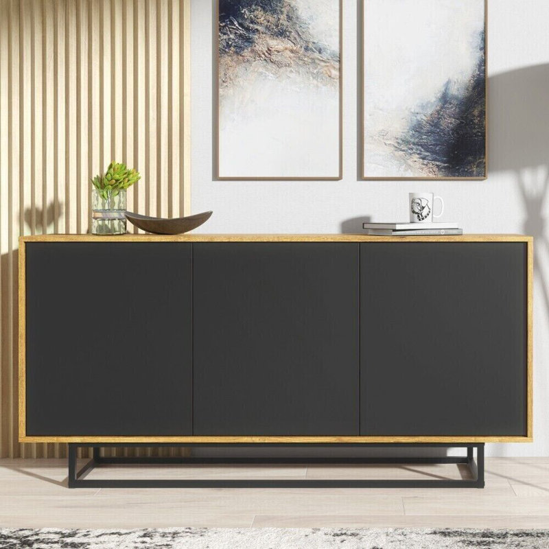 Erentraud 160cm Sideboard, Oak/Black