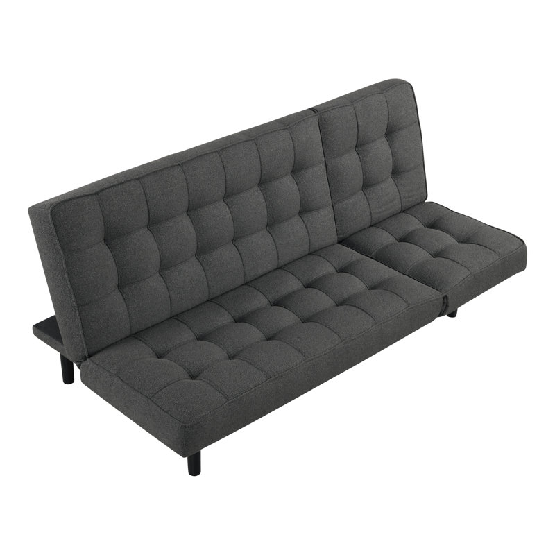 Sora Futon Sofa, Dark Gray Fabric