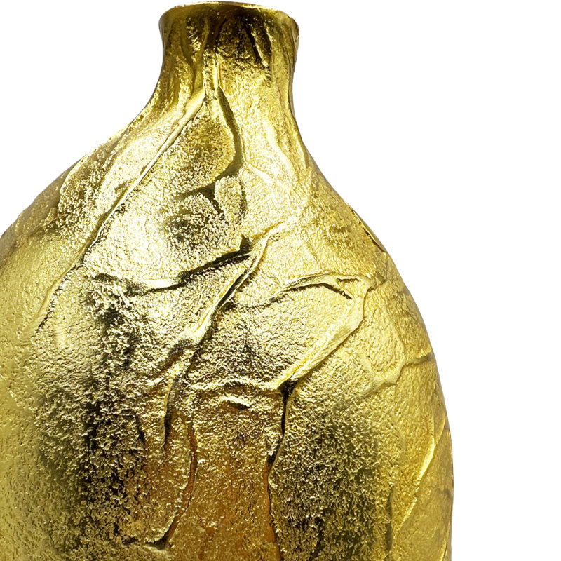 Khamiyah Handmade Aluminum Table Vase, Gold