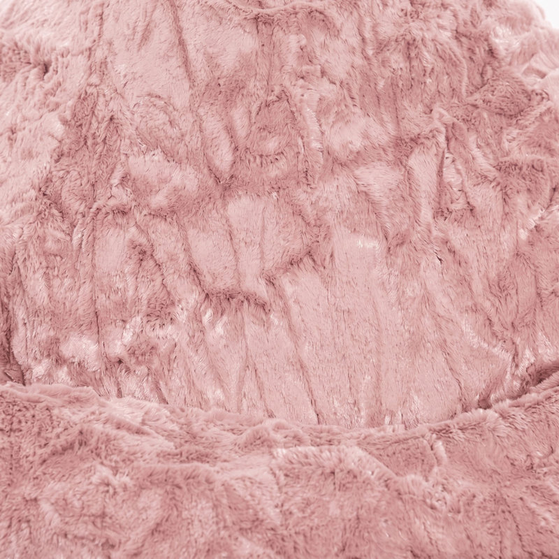 Fauteuil à billes et chaise longue Fluffy, 100 % polyester rose