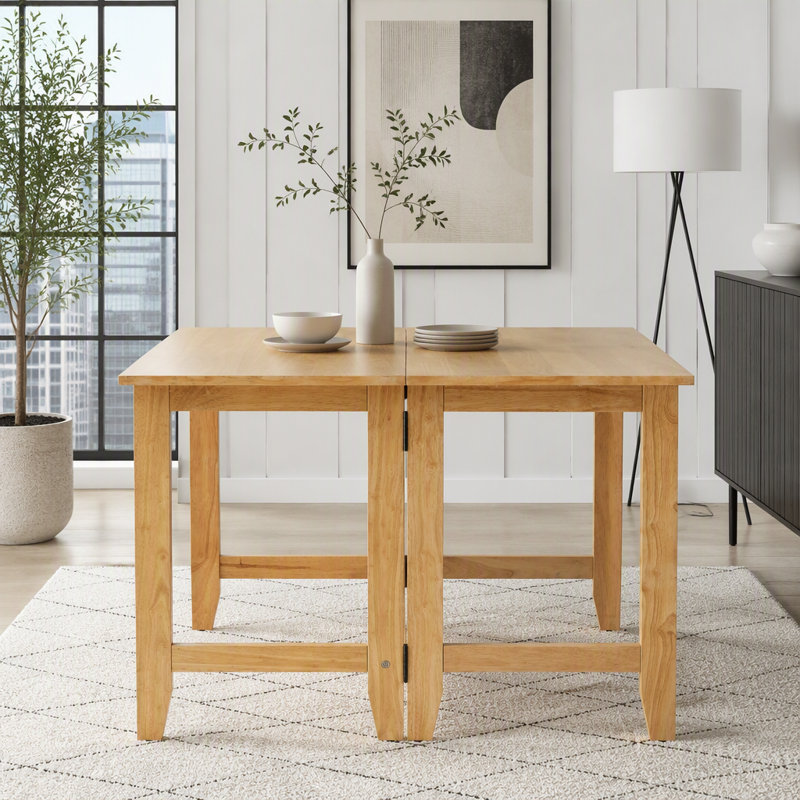 Extendable Drop-Leaf Dining Table, Natural