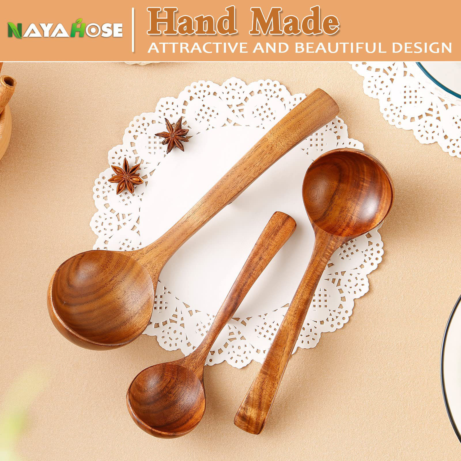 COAHAHA 3Piece Natural Teak Wood Cooking Utensils Set Durable, NonToxic & MultiUse Wayfair