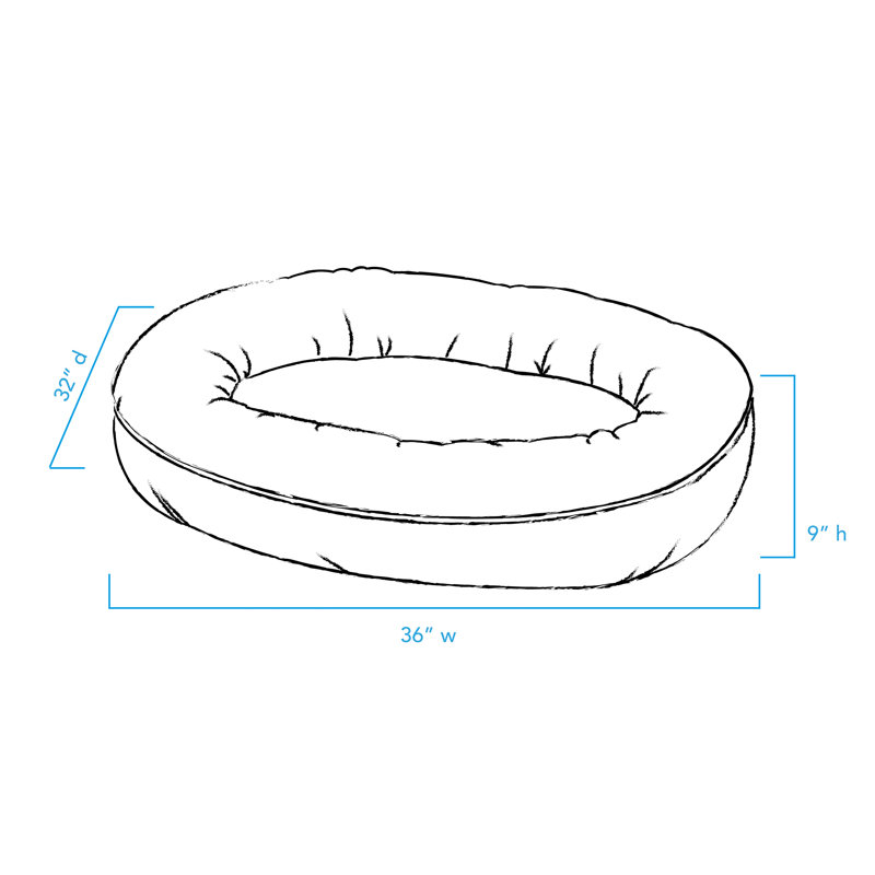 Lit pour chien en microfibre avec housse amovible, Moyen (l 36 po x P 32 po x H 9 po), Brun