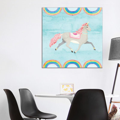 Rainbow Unicorn I 1 Piece Wrapped Canvas Wall Art