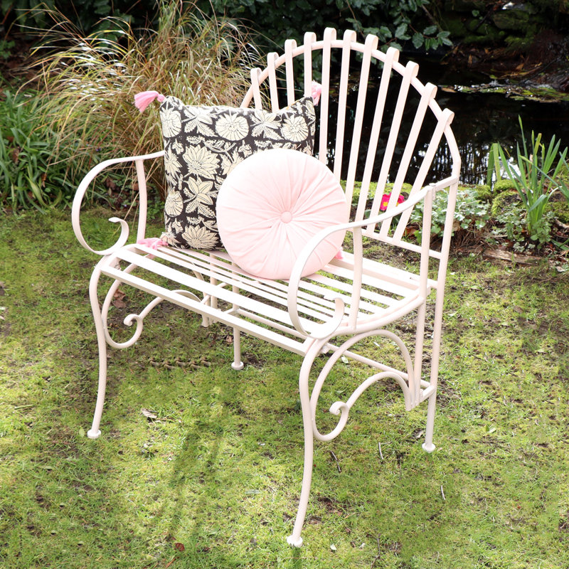 Ornate Metal Painted Garden Chair 62Cm, Pink