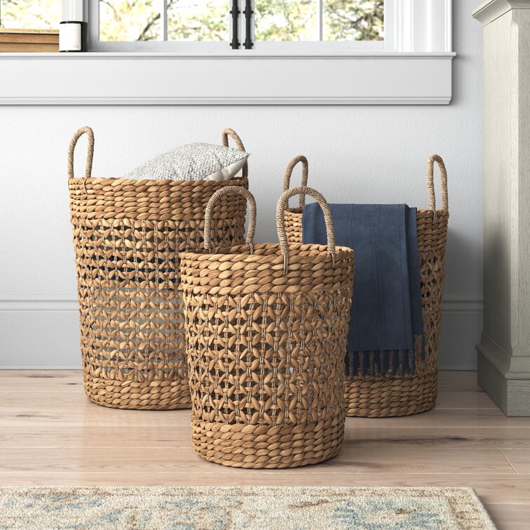 Wicker Baskets for Organizing Bathroom, Seagrass Baskets for
