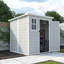 Remise en polypropylène, 6 x 6 pi, imperméable avec plancher, portes verrouillables pour le rangement des vélos en résine imperméable, portes, évents de jardin