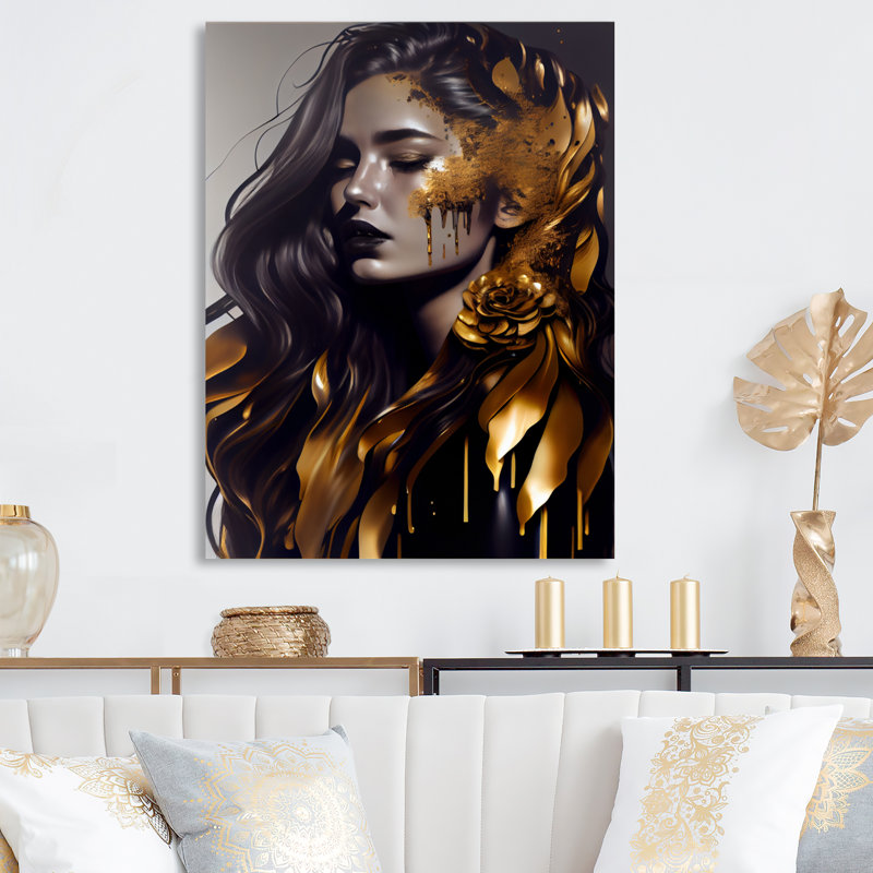 Décoration murale en métal glamour et contemporain «I» par Haroldene, H 32 po x l 16 po x P 1 po