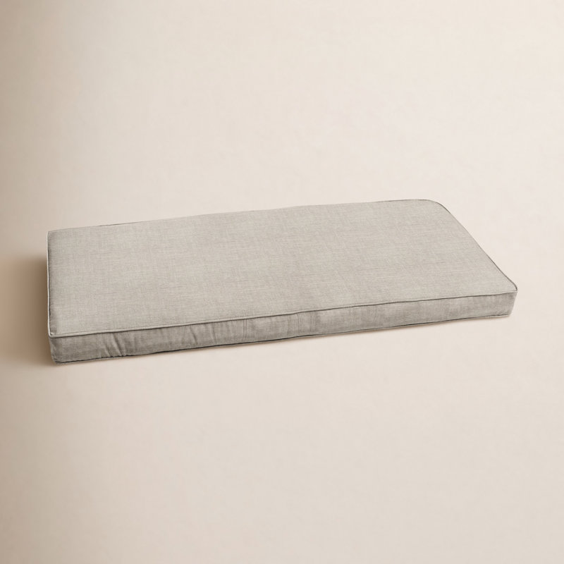 Sunbrella Outdoor 2'' Bench Seat Cushion, 55" W  x 18" D, Cast Silver Sunbrella® Plainweave