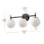 3-Lamp black white dimmable glass iron Vanity Light