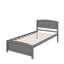 Lit plateforme simple en bois avec tête de lit-1196975908