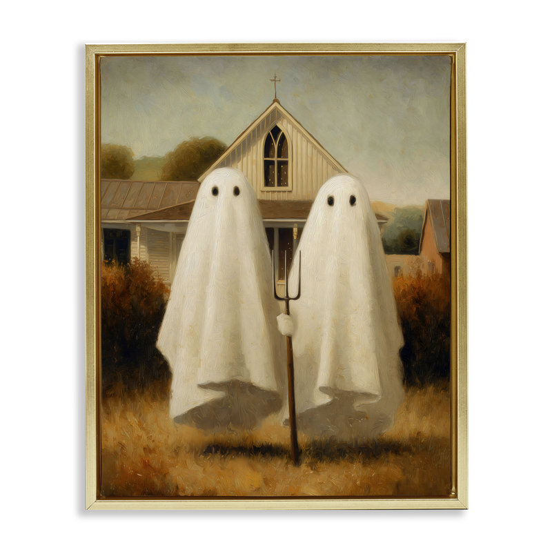 Cadre flottant American Ghost Ghost, design par Arlington Prints, H 21 po x l 17 po, Cadre flottant métallique doré