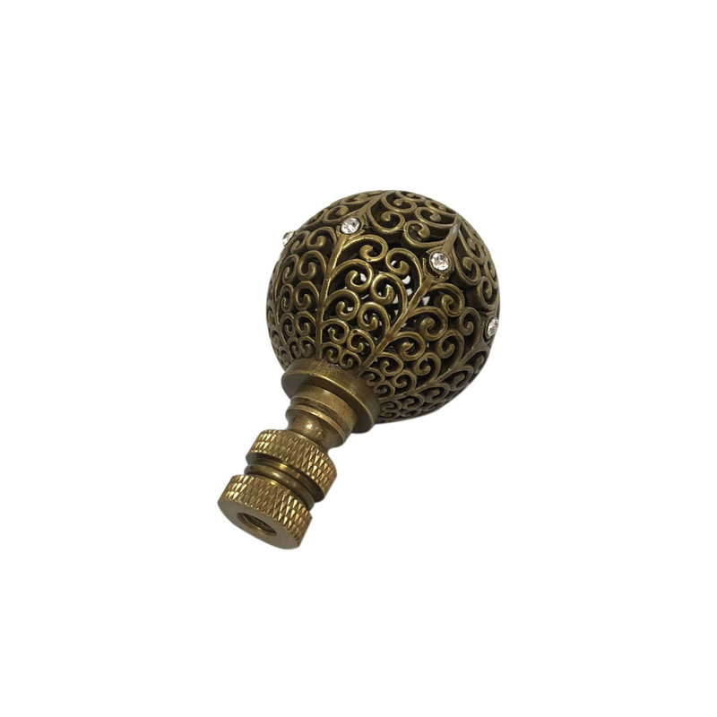 Faîteau lampe filigree sphere, Laiton antique