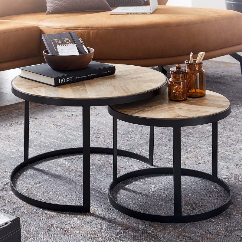 Acklin 2 Piece Coffee Table Set, Brown