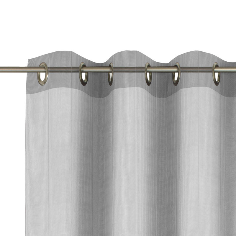 Meydan Semi Sheer Single Curtain Panel, 145cm H x 600cm W, Grey/Beige