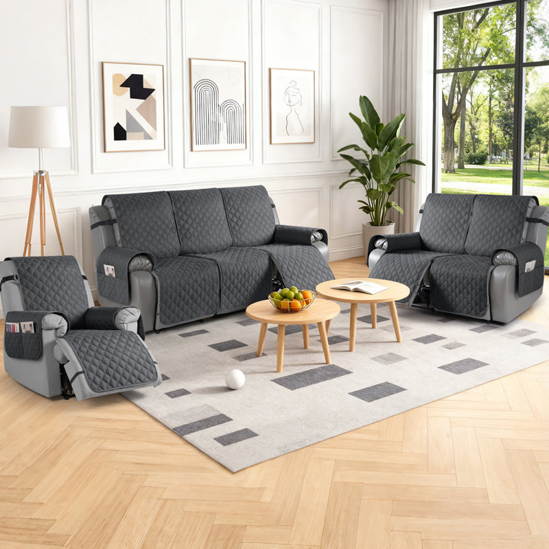  Housse pour fauteuil inclinable Wildee, Microfibre gris foncé
