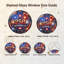 Panneau de fenêtre en verre pour décoration intérieure Fireworks Stars USA 250th Anniversary - H 12 po-126676390