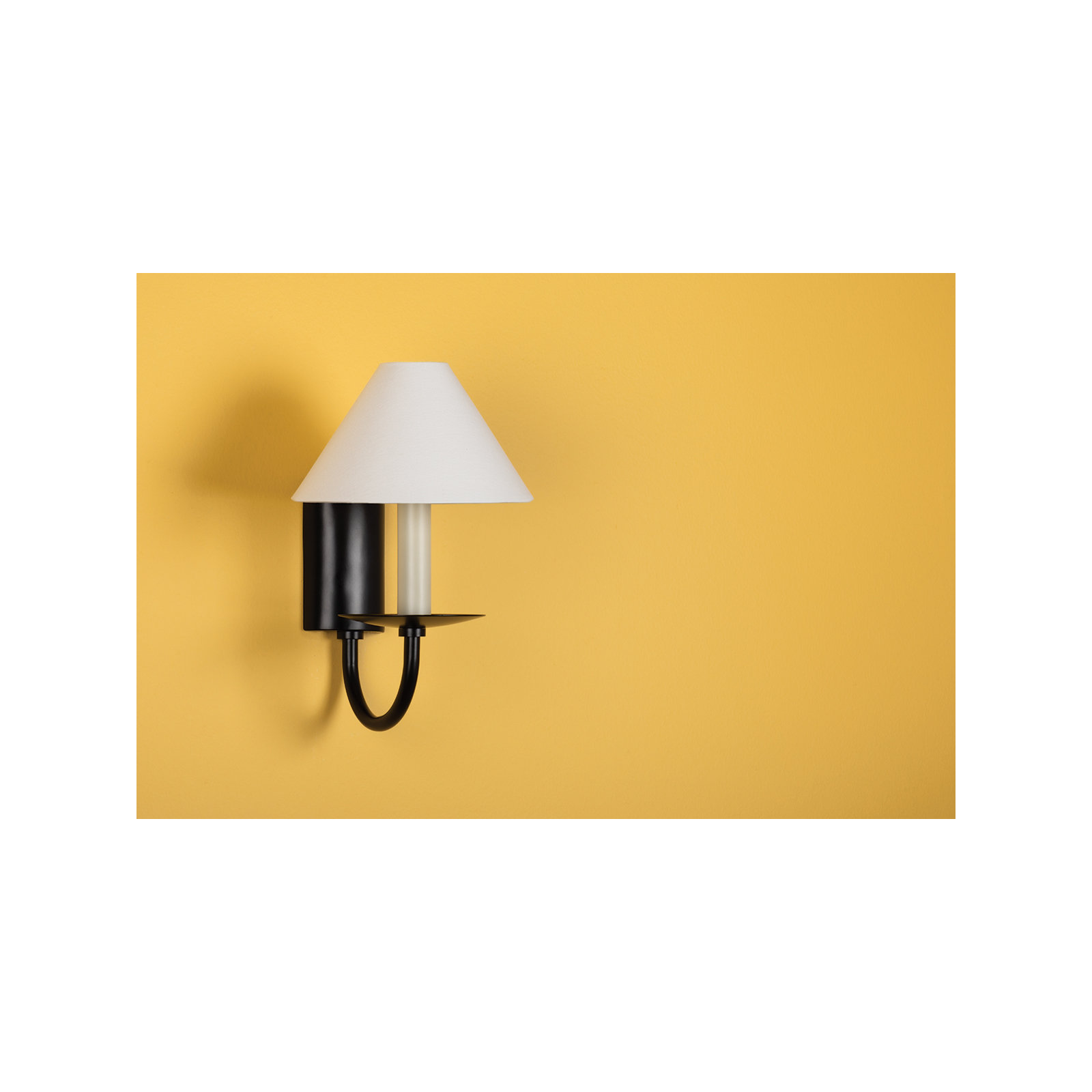 Single Light Steel Dimmable Candle Wall Light, Soft Black