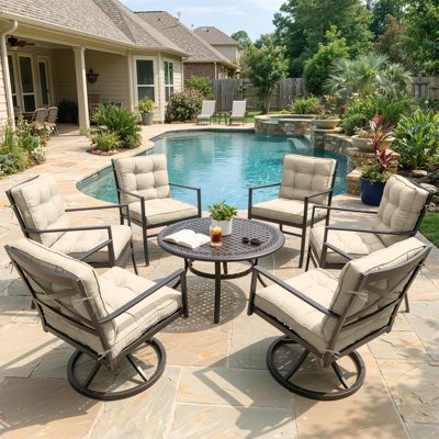 Outdoor Cushions 24X24 Indoor and Outdoor Seat/Back Cushion, Cushions Only（Set of 6）
