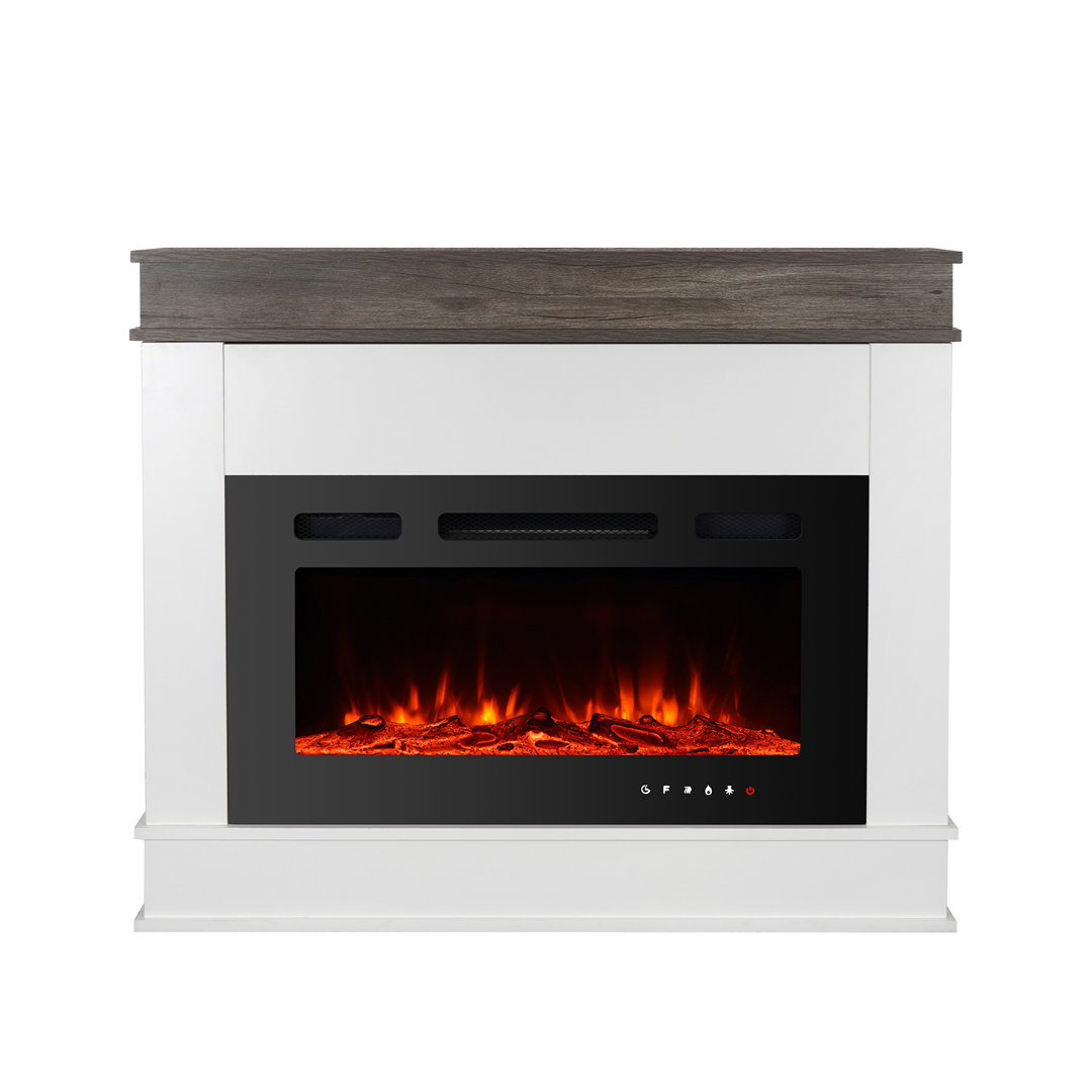 Electric Fireplace Mantel With 30" Fireplace 12 Colors Flame Winston Porter 