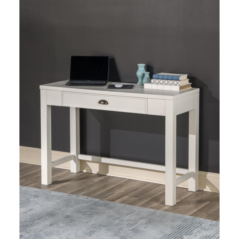 Ivory Poplar Wood Lift-Top Home Office Desk