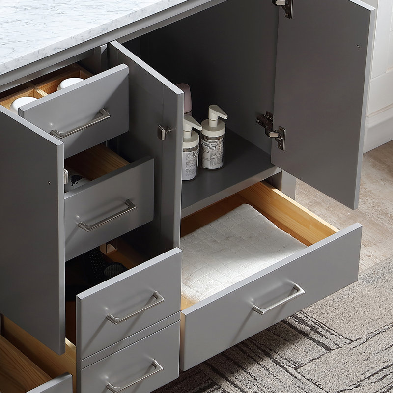 Ensemble de meuble-lavabo double 60 po, Gris