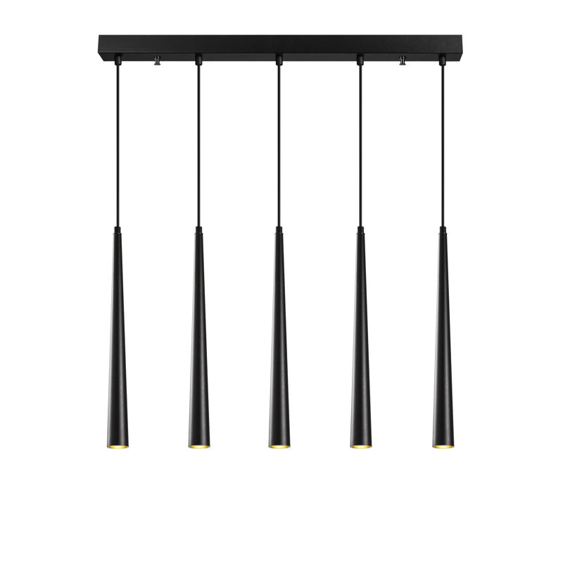 Luminaire suspendu conique à 5 lumières pour îlot de cuisine Exton