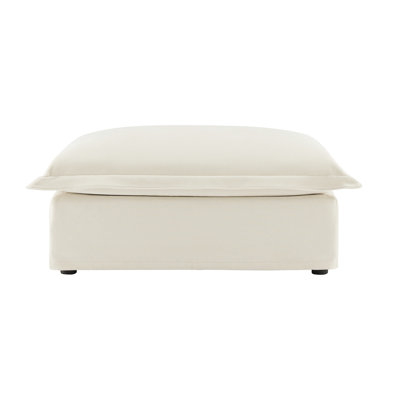 Fabric Ottoman Cream 1 Piece