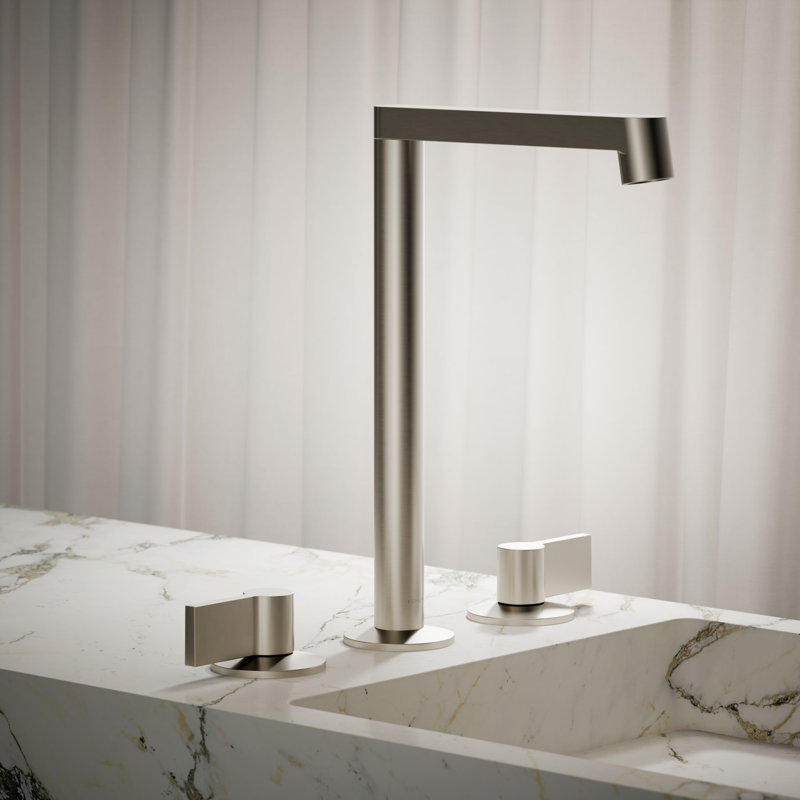 Components Tallbathroom Sink Spout with Row Design, Brushed Nickel