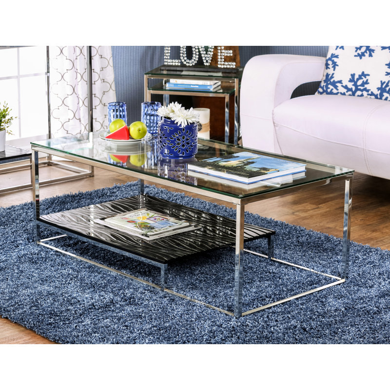 Glass Top Coffee Table, Black