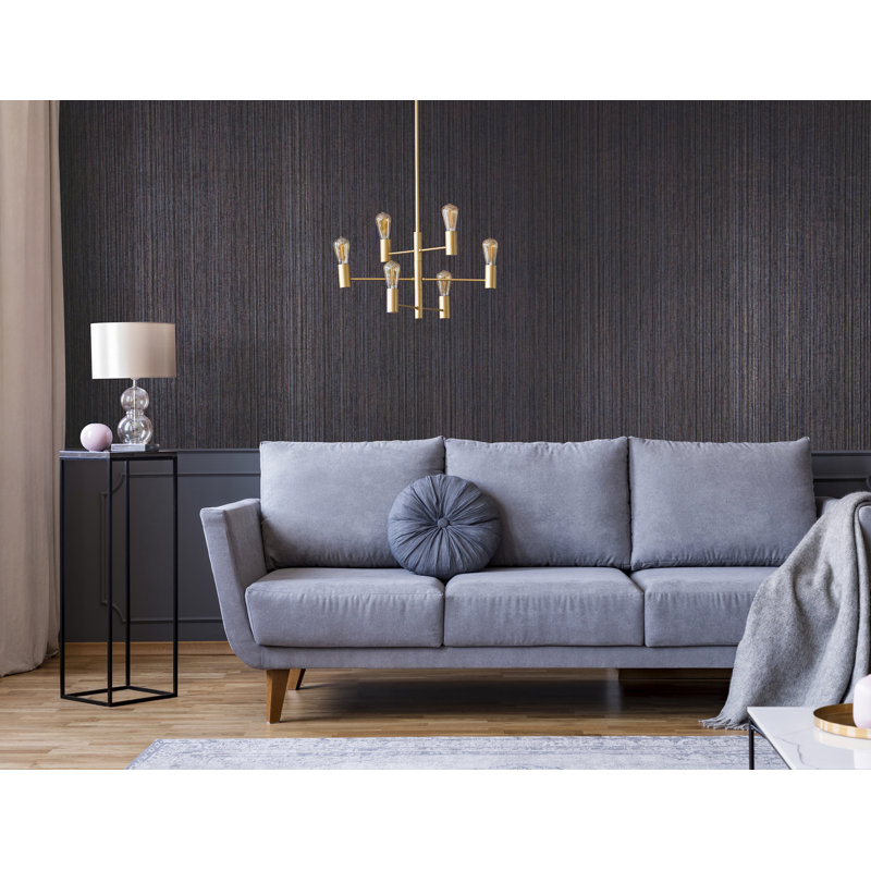 Universe Collection Jupiter Metallic Stripe Design Wallpaper Roll, Dark Blue