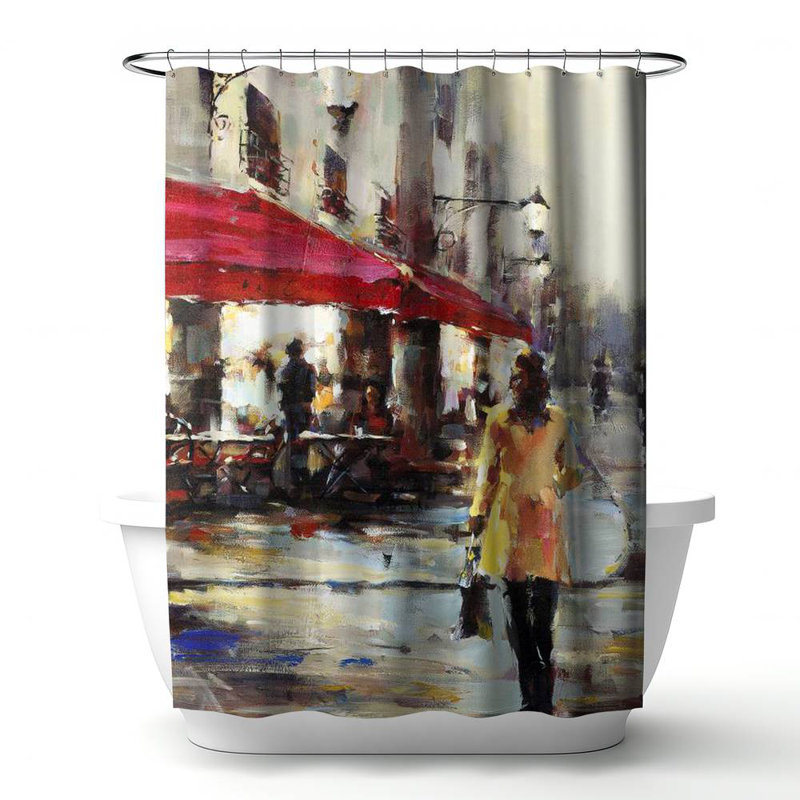 Shower Curtain ST23 – Polyester Shower Curtain, Dye Sublimation Print, 71" W × 74" L