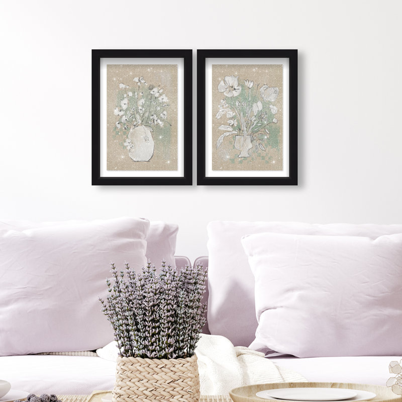 Spring Energy Set by Oliver Gal, 16.5" H x 11.5" W, Black Shadowbox
