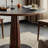 Walnut&Black Round Sintered Stone Dining table-1406422843